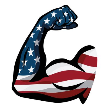 American Pride USA Flag Arm Flex Ayrı Vektör Resimleri