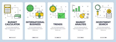 Vektör hat sanat web ve mobil uygulaması şablonu ayarla