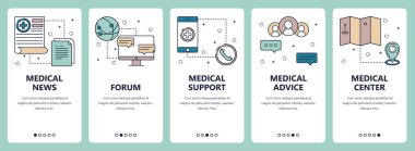 Vektör hat sanat web ve mobil uygulaması şablonu ayarla