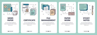 Vektör hat sanat web ve mobil uygulaması şablonu ayarla