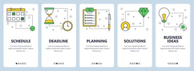 Vektör hat sanat web ve mobil uygulaması şablonu ayarla