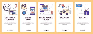 Vektör hat sanat web ve mobil uygulaması şablonu ayarla