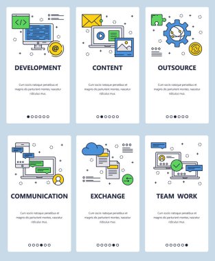 Vektör hat sanat web ve mobil uygulaması şablonu ayarla