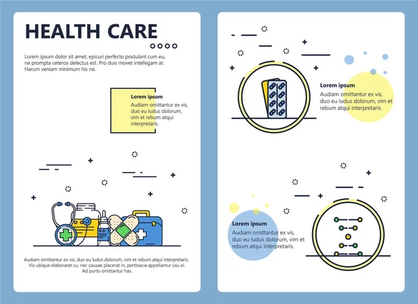 Vektor Linie Kunst Gesundheit Plakat Banner Vorlage — Stockvektor