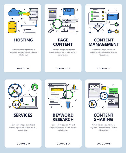 Набор векторных линий искусства в Интернете и мобильном приложении
