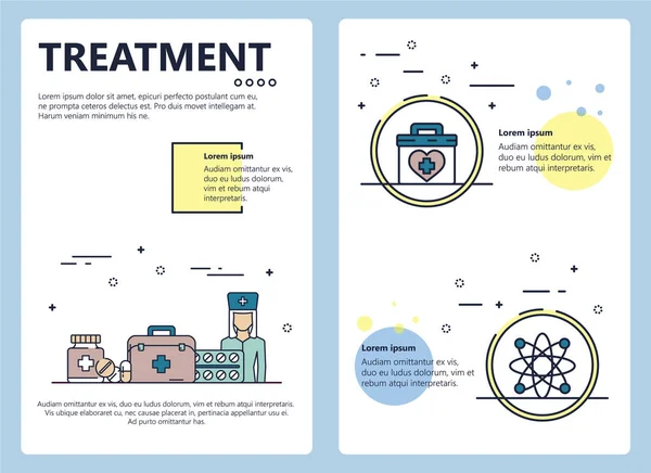 Vector kunst medische behandeling poster regelsjabloon — Stockvector