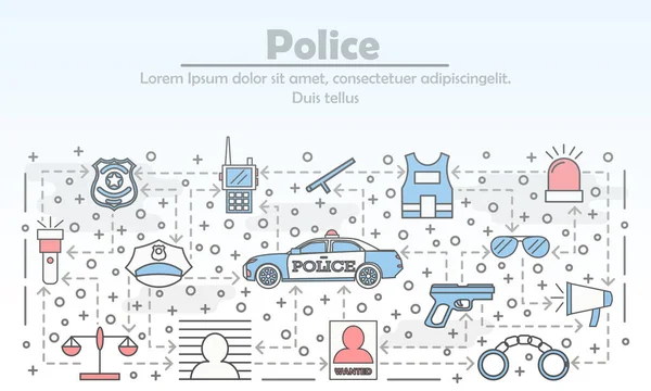 Modèle de bannière d'affiche de police d'art de ligne mince vectorielle — Image vectorielle