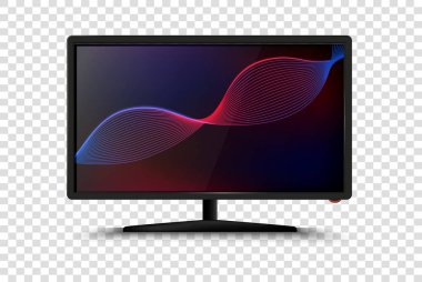 Modern akıllı Tv 3d vektör çizim ayarlayın. Saydam arka plan üzerinde izole gerçekçi simgeler. LCD plazma ekran arka plan ile.