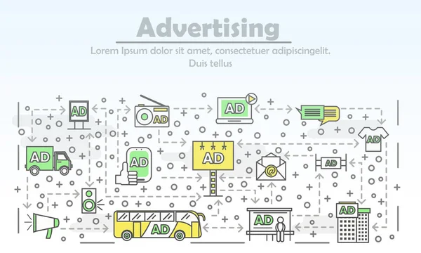 Publicidad Concepto de Marketing o Promoción de Producto Vector Collage — Vector de stock
