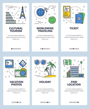 Vektör hat sanat web ve mobil uygulaması şablonu ayarla