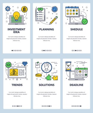 Vektör hat sanat web ve mobil uygulaması şablonu ayarla