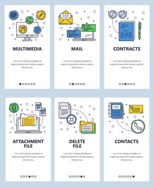 Vektör hat sanat web ve mobil uygulaması şablonu ayarla