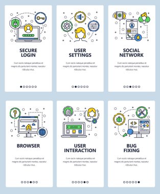 Vektör hat sanat web ve mobil uygulaması şablonu ayarla