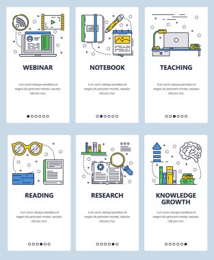 Vektör hat sanat web ve mobil uygulaması şablonu ayarla