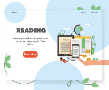 Eğitim Web sitesi ana sayfa vektör tasarım şablonu