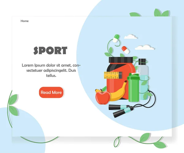 Αθλητισμός ιστοσελίδα Αρχική σελίδα διάνυσμα πρότυπο σχεδίασης — Διανυσματικό Αρχείο