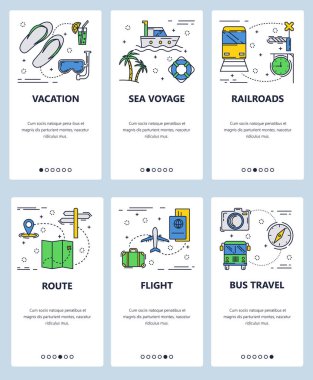 Vektör hat sanat web ve mobil uygulaması şablonu ayarla