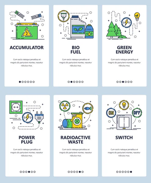 Vector linha arte web e aplicativo móvel modelo definido —  Vetores de Stock