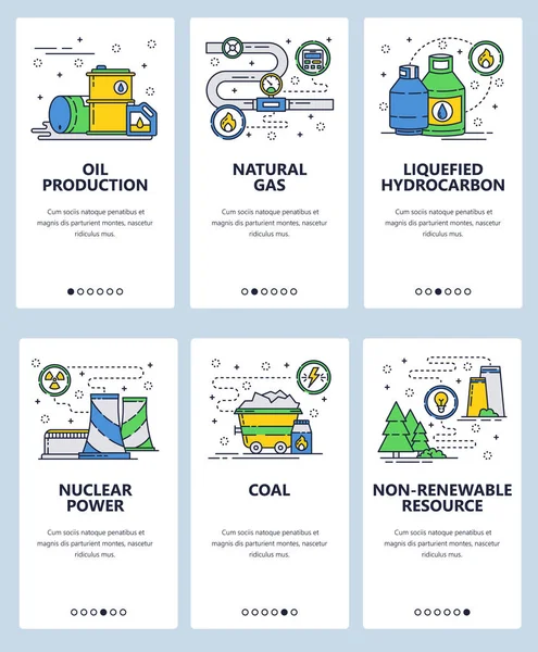 矢量线艺术 web 和移动应用程序模板集 — 图库矢量图片