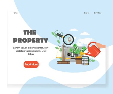 Vektör özelliği Web sitesi açılış sayfası tasarım şablonu