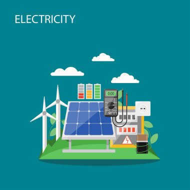 Elektrik kavramı vektör düz stil tasarlamak