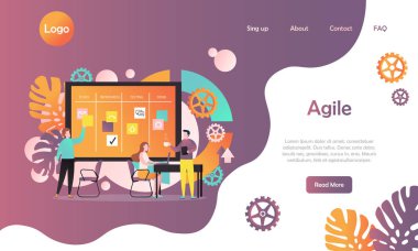 Çevik vektör Web sitesi açılış sayfası tasarım şablonu