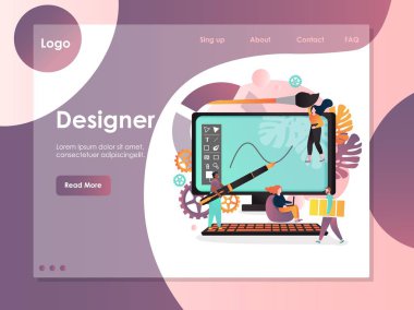 Tasarımcı vektör Web sitesi açılış sayfası tasarım şablonu