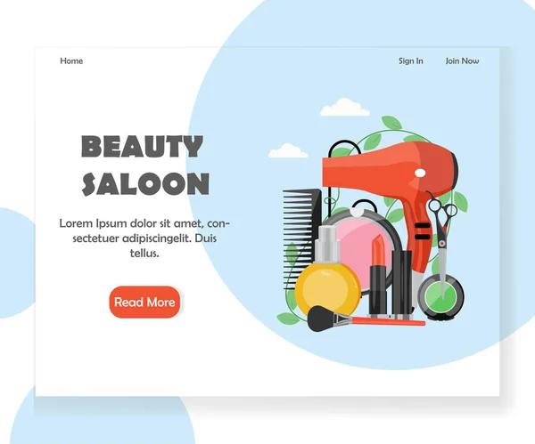 Beauty Salon vector website landing paginasjabloon — Stockvector