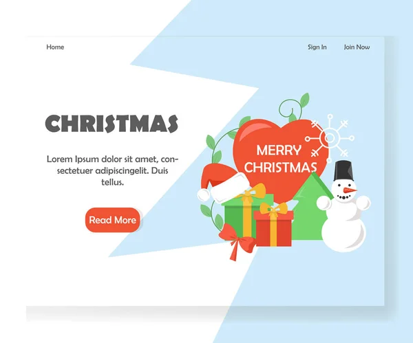 Navidad vector página web landing page diseño plantilla — Archivo Imágenes Vectoriales