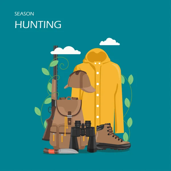 Hunting season vector flat style design illustration — Stock Vector