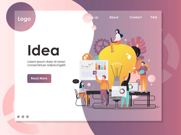 Modelo de design de landing page de site de vetor de ideia de negócio — Vetor de Stock