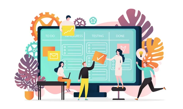 Kanban vektör kavramı web afiş, Web sayfası için