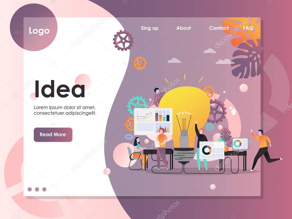 Business idea vector website landing page design template
