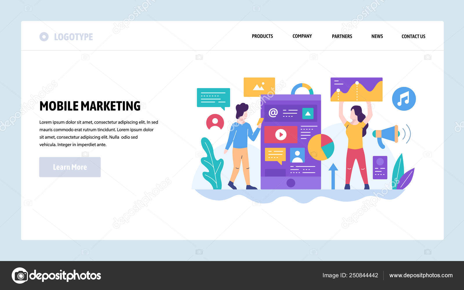 Vector Web Site Design Template Digital And Mobile Marketing Advertising In Social Media Feed Landing Page Concepts For Website And Mobile Development Modern Flat Illustration Stock Vector Image By C Skypistudio