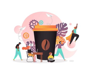 Kahve vektör kavramı web afiş, Web sayfası için