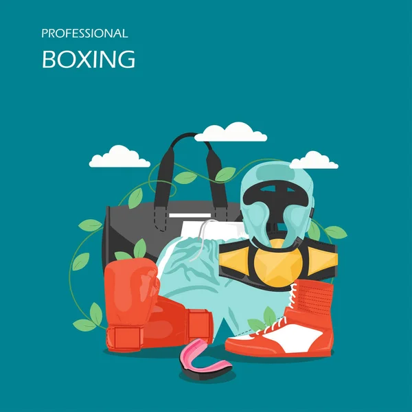 Ilustração de design de estilo plano vetorial de boxe profissional —  Vetores de Stock