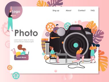 Fotoğraf vektör Web sitesi açılış sayfası tasarım şablonu