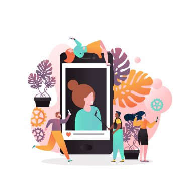 Selfie vektör kavramı web afiş, Web sayfası için