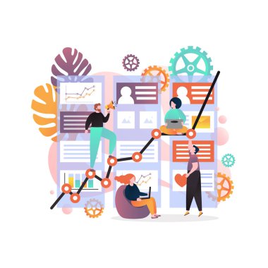 Web sitesi seo hizmetleri web afiş, Web sayfası için kavram vektör