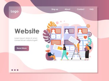 Web Hizmetleri vektör Web sitesi açılış sayfası tasarım şablonu