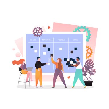 Kanban vektör kavramı web afiş, Web sayfası için