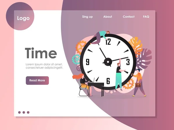 Time vector website landing page design template — Stock Vector