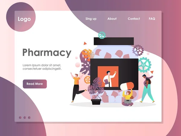 Ontwerpsjabloon Farmacie vector website landing pagina — Stockvector
