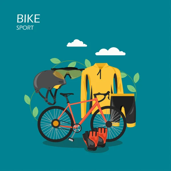Deporte bicicleta vector plano estilo diseño ilustración — Vector de stock