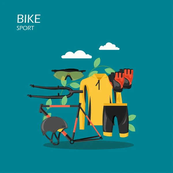 Deporte bicicleta vector plano estilo diseño ilustración — Vector de stock