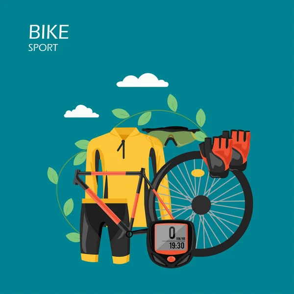 Vélo de sport vecteur plat design illustration — Image vectorielle