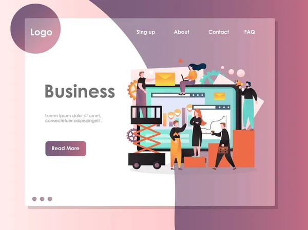 ビジネスベクトルウェブサイトランディングページデザインテンプレート — ストックベクタ