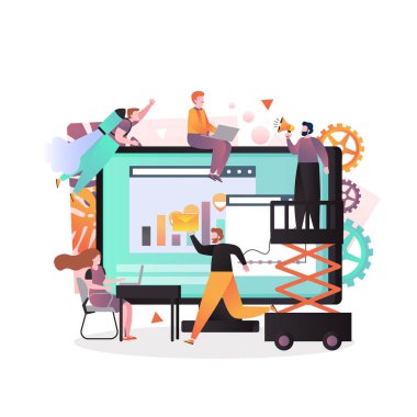 İş vektör kavramı web afiş, Web sayfası için