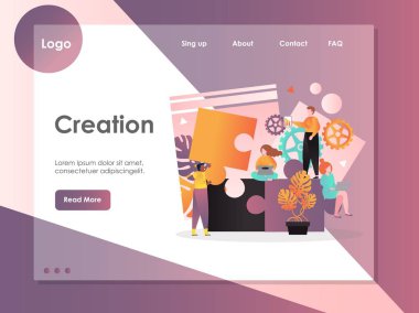 Oluşturma vektör web sitesi açılış sayfası tasarım şablonu
