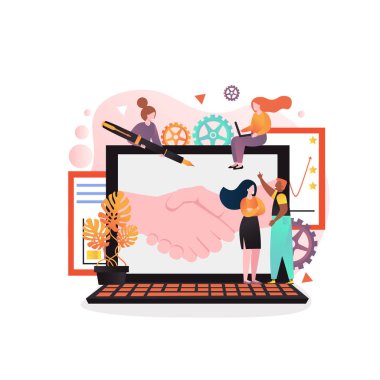 Web banner, web sitesi sayfası için İş anlaşması vektör kavramı